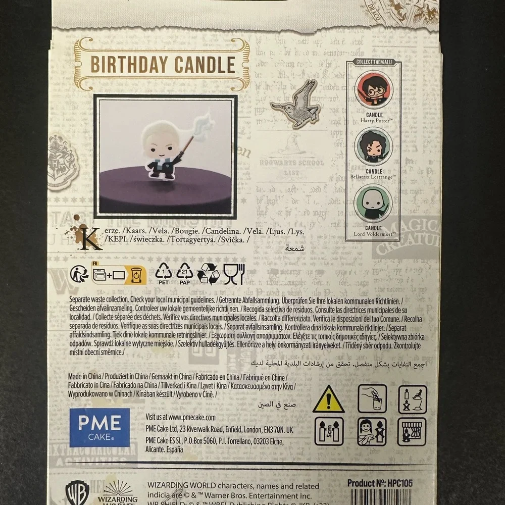 PME Cake Harry Potter Birthday Candles Ron, Draco And Hermione Lot Of 3 NIB